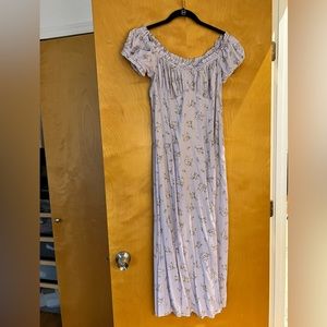 Lavender Floral Midi Dress
